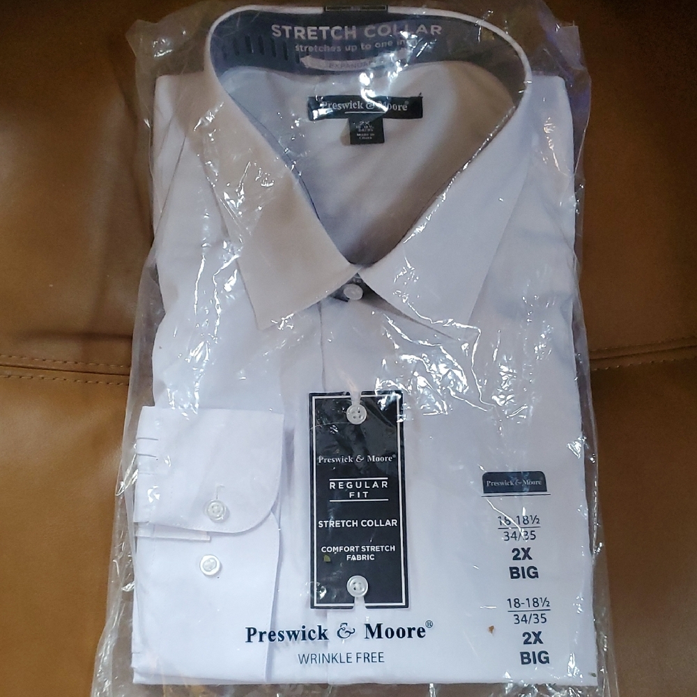 Preswick & Moore Stretch Collar White Dress Shirt